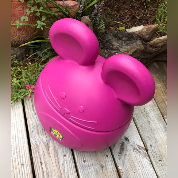 Rare PET ZONE Large Fuchsia Mouse Shaped Storage Container Box Bin Lid - Picture 10 of 11